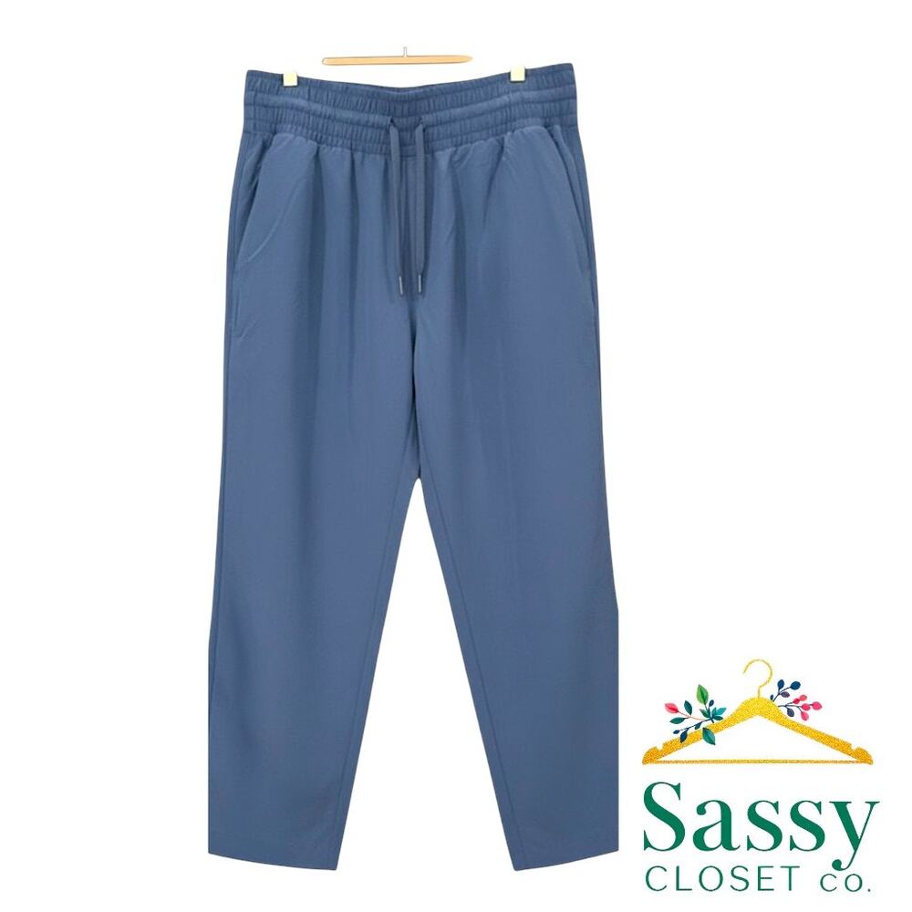 SPANX On The Move Straight Leg Track Pants L Blue NWOT Activewear Athletic